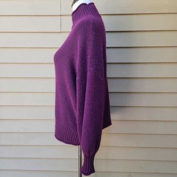 Nine West Plus Purple Turtleneck Sweater 221460 Solid Ribbed Trim - Picture 8 of 14